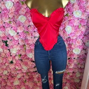 Red Heart Bustier Women's Top